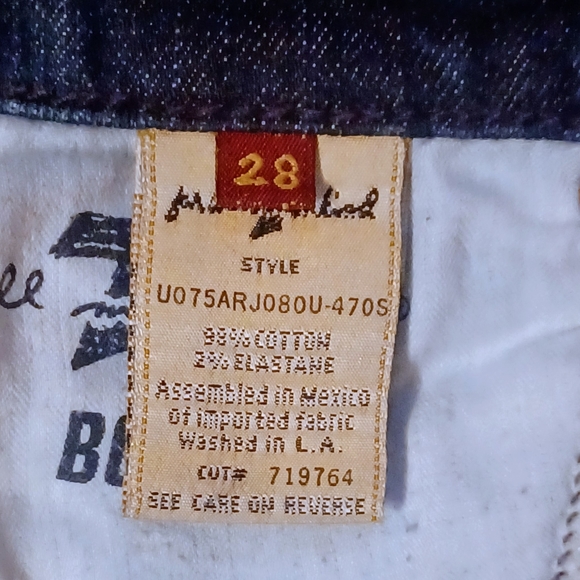 7 For All Mankind Argyle Bootcut Jeans Style: U075ARJ080U-4705 Dark Wash Denim - Picture 2 of 5